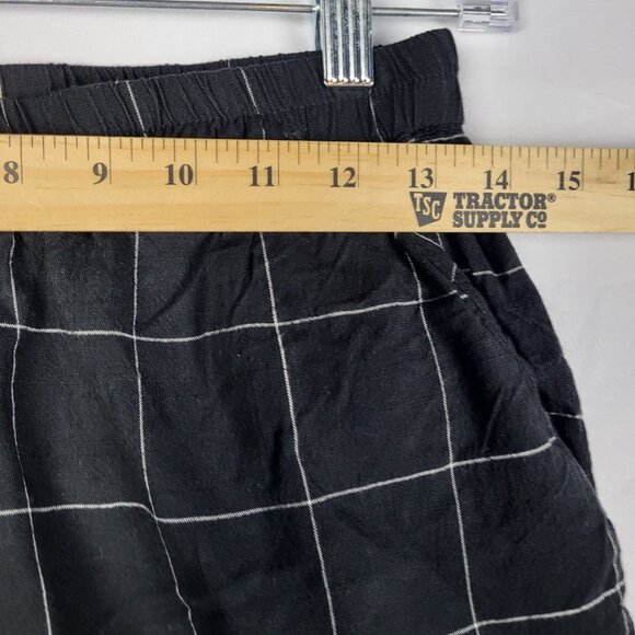 Marine Layer Pants Women's XS Black White Grid Pattern Plaid Cropped Pull-On - Picture 7 of 12